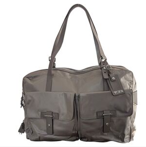 Tumi Voyageur Q-Tote Mink Silver Travel Laptop Tote NWOT w/ Lock & Key